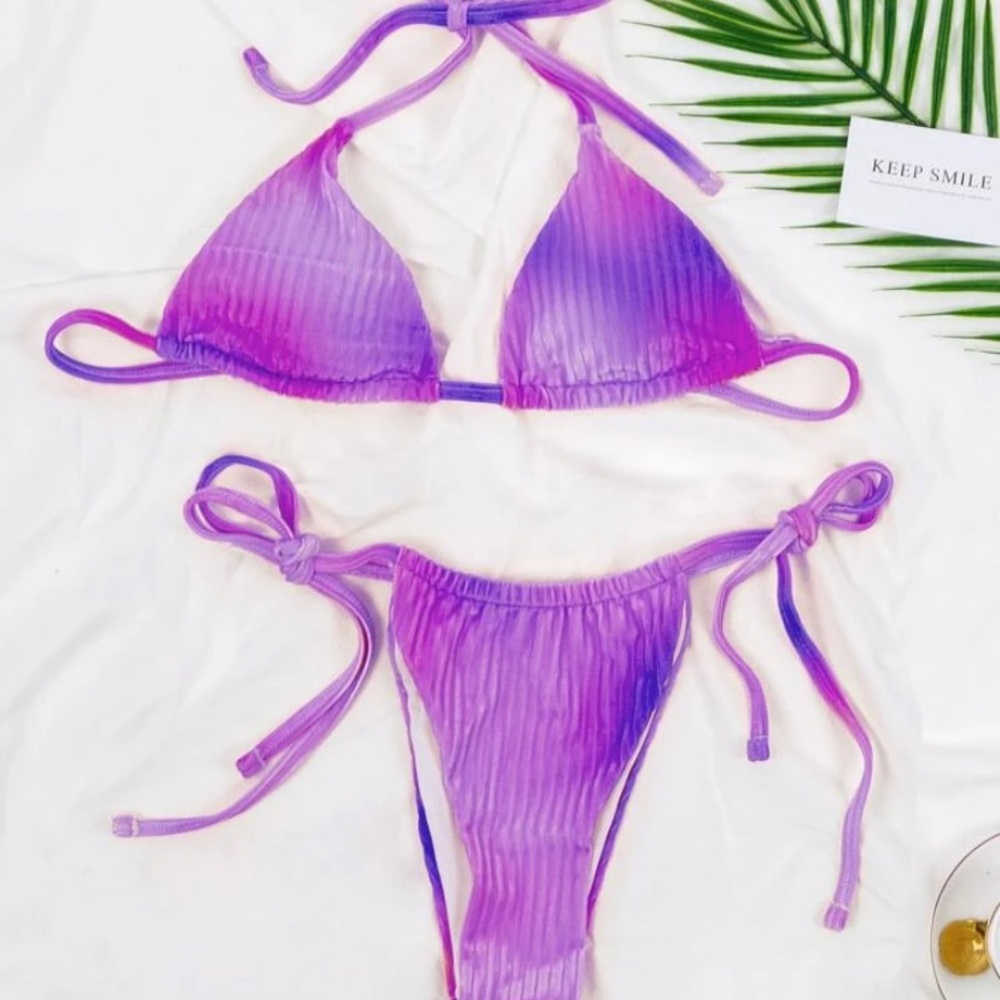 Tie dye velvet bikini